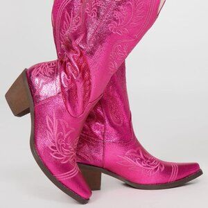 Fashion Nova Best Days Ahead Cowboy Boots Color Hot Pink